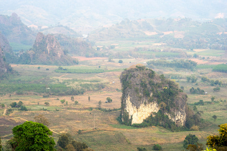 Phu Langa is viewpoint in Northern area of Thailand, in the morning periodの写真素材
