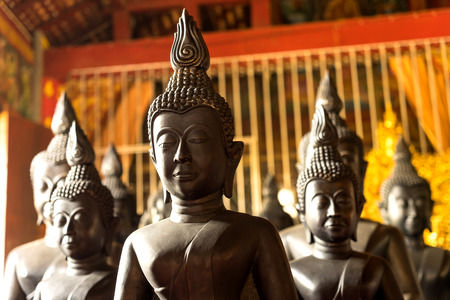 PHAYAO, THAILAND - MARCH 4: Sitting on the ground buddha statue is respect icon of Buddhism in Phayao, Thailand, was taken on March 4, 2015.のeditorial素材