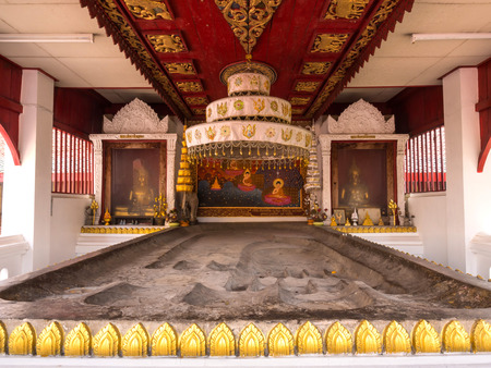 Lord Buddha footprint sculpture is respect place for Buddhismのeditorial素材