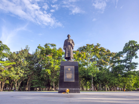 Prince Mahidol memorial monument in Mahidol university, Salaya campus, under blue sky