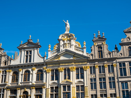 World heritage old and classich buildings in Grand Place, center squre, in Brussels, Belgium, with morning lightのeditorial素材