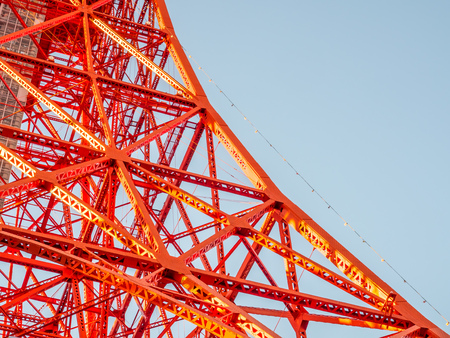 Metal rigid structure of Tokyo tower in Japanのeditorial素材