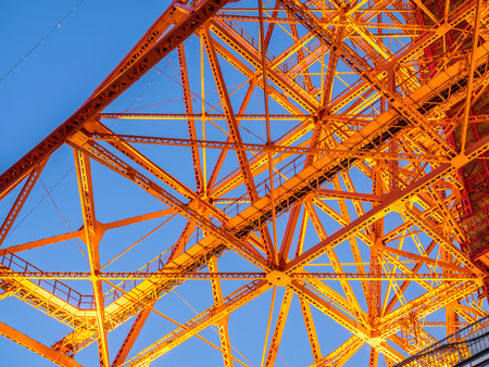 Metal rigid structure of Tokyo tower in Japanのeditorial素材