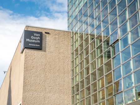 AMSTERDAM - OCTOBER 3: Van Gogh museum building outstanding with design architectured in Amsterdam, Netherlands, on October 3, 2015.のeditorial素材