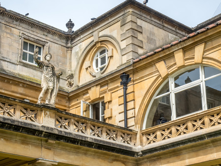 Roman art architecture in Roman Bath, in Bath, England.のeditorial素材