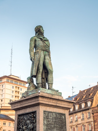 STRASBOURG - OCTOBER 10: Statue of Jean-Baptiste KlÃÂ©ber at Place KlÃÂ©ber, the largest square in Strasbourg, France, on October 10, 2016.のeditorial素材