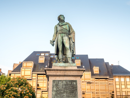 STRASBOURG - OCTOBER 10: Statue of Jean-Baptiste KlÃÂ©ber at Place KlÃÂ©ber, the largest square in Strasbourg, France, on October 10, 2016.のeditorial素材