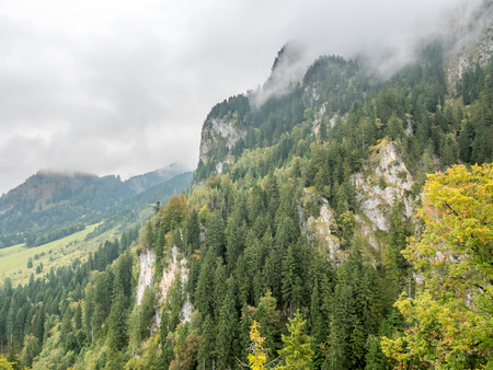 Natural landscape view of Bavaria state in Germany, view around Neuschwanstein castleのeditorial素材