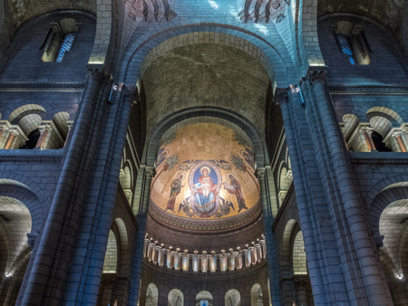 MONACO - APRIL 8 : Interior architecture of Cathedral of Our Lady of the Immaculate Conception), also known as Saint Nicholas Cathedral, landmark of Monaco, on April 8, 2017.のeditorial素材