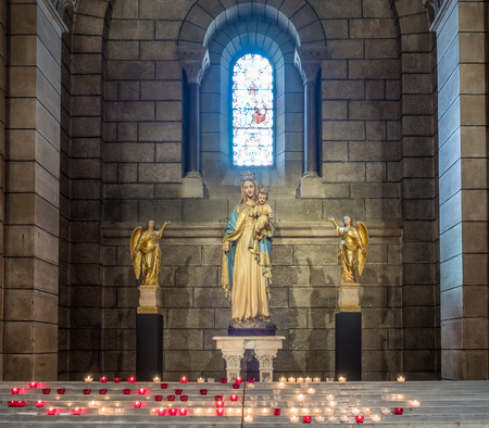 MONACO - APRIL 8 : Interior architecture of Cathedral of Our Lady of the Immaculate Conception), also known as Saint Nicholas Cathedral, landmark of Monaco, on April 8, 2017.のeditorial素材