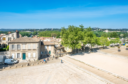 AVIGNON, FRANCE - APRIL 12 : Scene from Papal palace of square in Avignon, France, on April 12, 2017.のeditorial素材