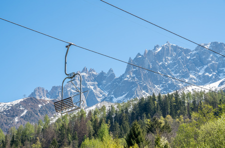 Chamonix-Mont-Blanc, ski resort town, great viewpoint landmark of Franceの写真素材