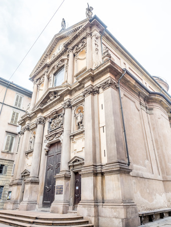 MILAN, ITALY - APRIL 15 : Street and outside of San Maurizio al Monastero Maggiore church in Milan, Italy, on April 15, 2017.のeditorial素材
