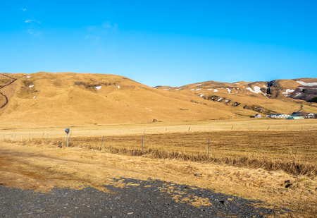 View at golden ring road side in winter season in Icelandの写真素材