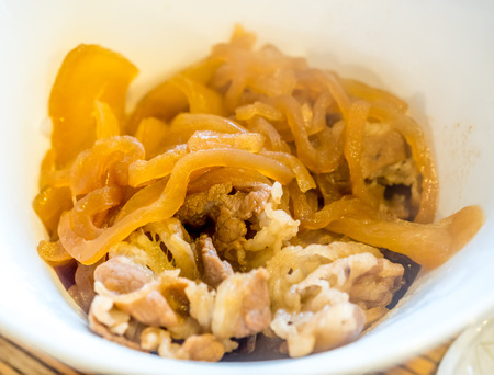 Beef meat with rice and konjac in Japanese styleの写真素材