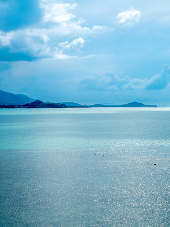 Seascape view under cloudy blue sky in summer season at Samui island, Thailandの写真素材