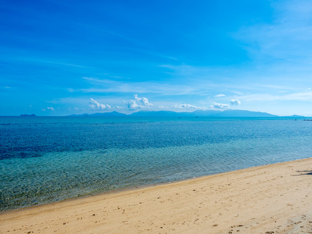 Seascape view with sand beach, beautiful view in Samui island, Thailand, summer seasonの写真素材