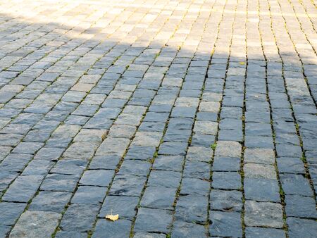 Stone block walk way in Europe, backgroundの写真素材