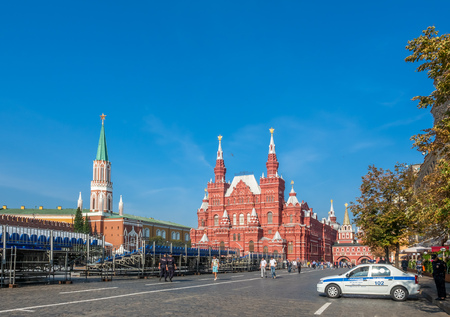 MOSCOW, RUSSIA - SEPTEMBER 6 : State of Historical Museum building in Red Square, landmark of...