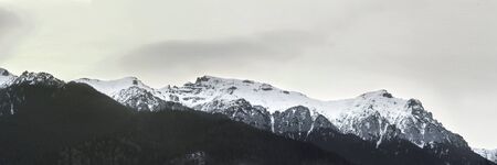 Panorama landscape high coast european Carpathian mountains . Amazing wide photo with a copy paste...