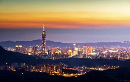 Taiwan taipei 101 dusk の写真素材