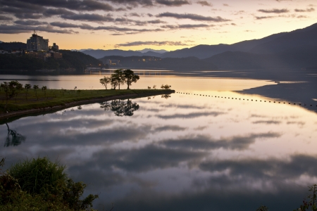 Taiwan Landmark Sun Moon Lake Beautiful sceneryの写真素材