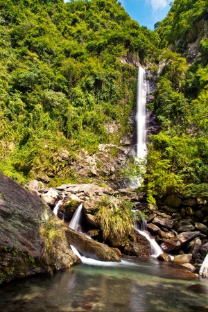 Beautiful waterfall in Taiwanの写真素材