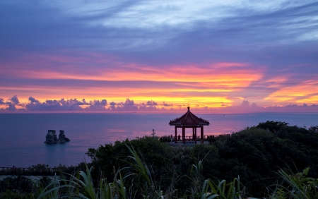 Sunrise coast of Taiwanの写真素材