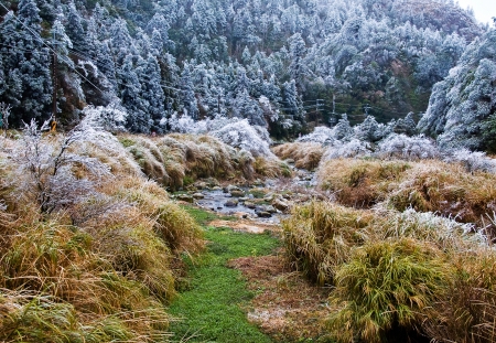 Taiwan winter mountain sceneの写真素材
