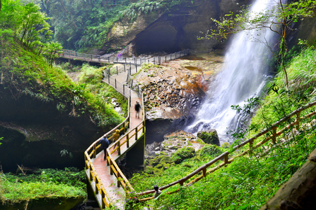 Beautiful waterfall in Nantou, Taiwanの写真素材