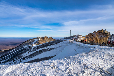 Winter scenery of Changbai Mountain, Chinaの写真素材