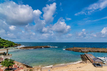 Scenery of the coast at Xiao Liuqiu in Pingtung , Taiwanの写真素材