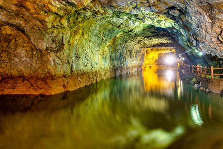 Beihai Tunnel, a War History tunnel in Nangan, Matsu, Taiwanの写真素材