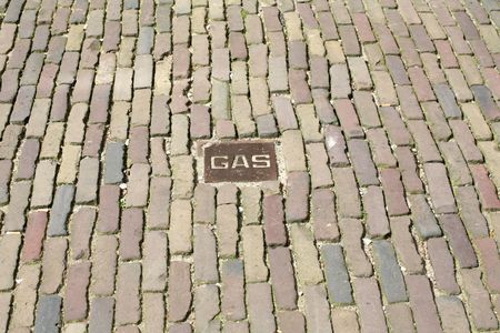 stone pavement  in a street in Amsterdam Hollandの写真素材