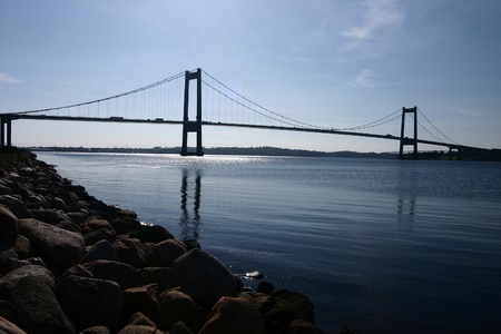 Bridge in denmark between Jylland and the island of Fynの写真素材