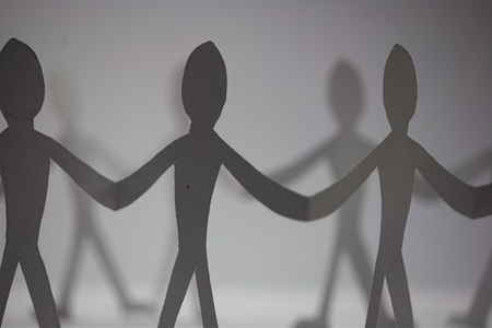 small rudimentary figures of man in paperの写真素材