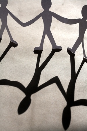 small rudimentary figures of man in paperの写真素材