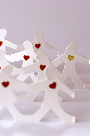 small rudimentary figures of man in paperの写真素材