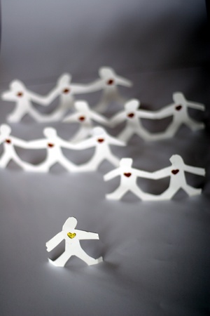 small rudimentary figures of man in paperの写真素材