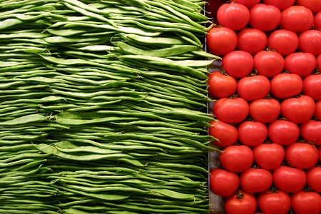 fruit and vegetables on a market in barcelonaの写真素材