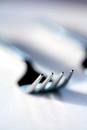 fork against a white backgroundの写真素材