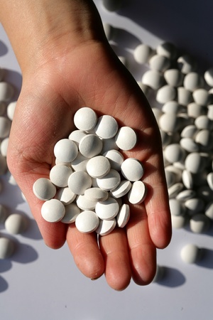 Pills on hand.の写真素材