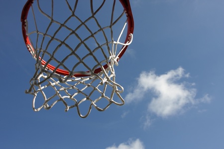 Picture of football net close up in summer