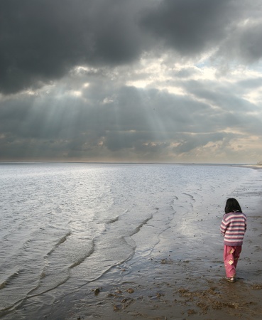 girl at the beachの写真素材