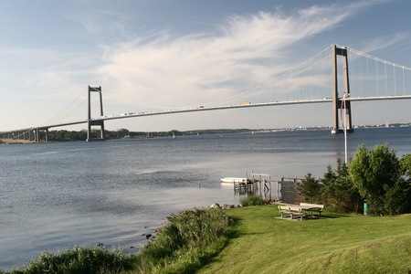 Bridge in denmark between Jylland and the island of Fynの写真素材