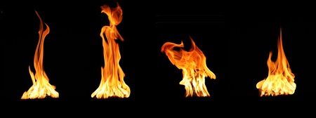 flame burning (4 pictures of the same item  put together)の写真素材