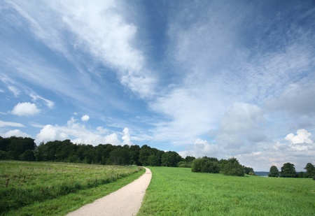 path in the danish country side a sunny dayの写真素材