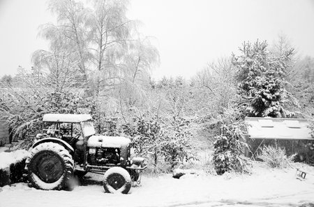 winter in the countryside  in denmarkの写真素材