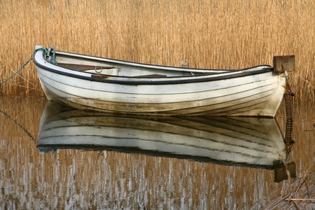 Boats on a lake in denmarkの写真素材