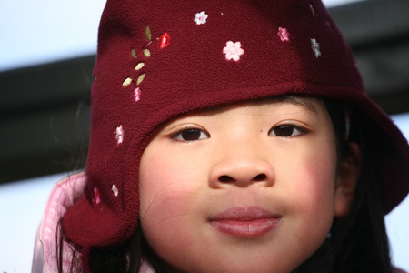  close up of chinese  child head with hat
の写真素材